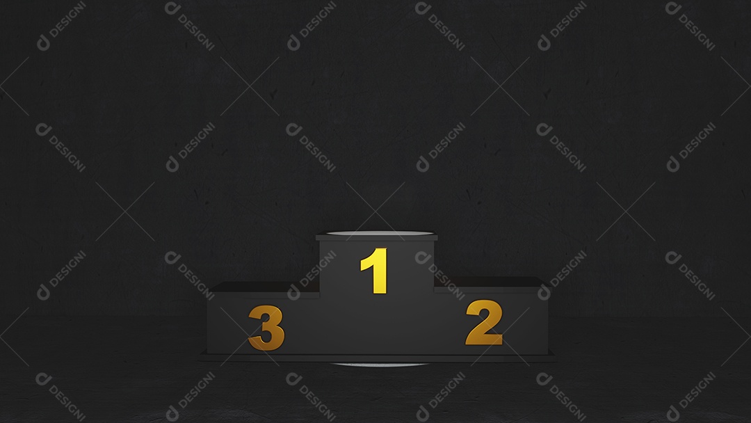 ilustração de pódio de vencedores, renderização em 3d