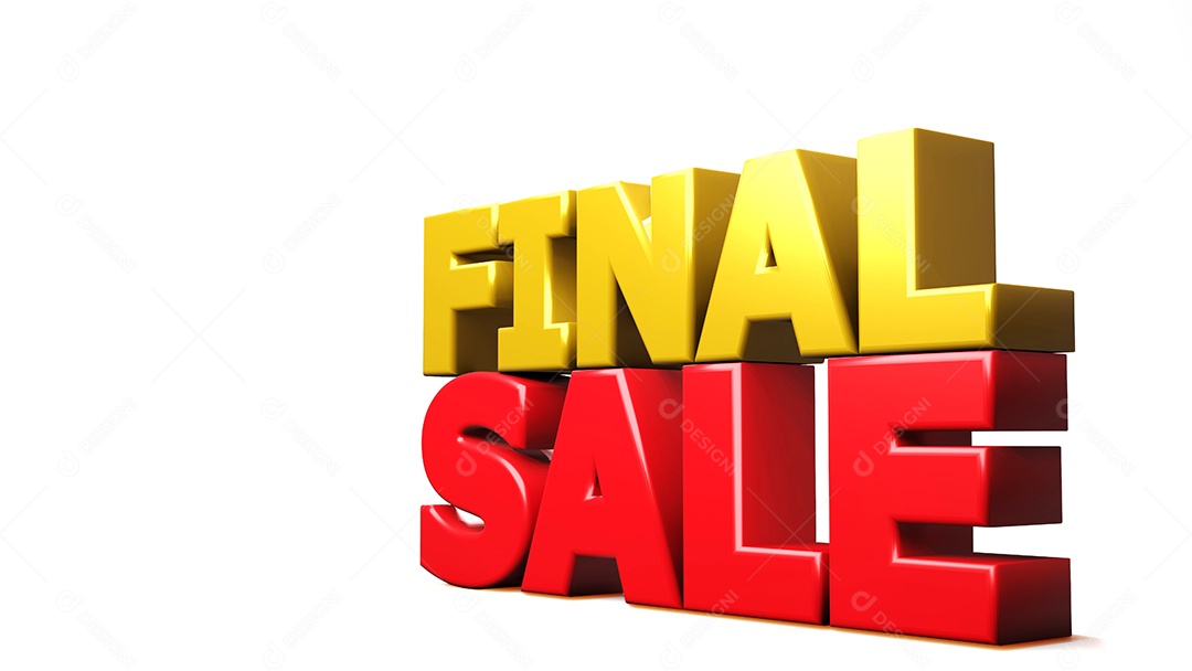 3D rendem o fundo isolado da venda final. ilustração 3D