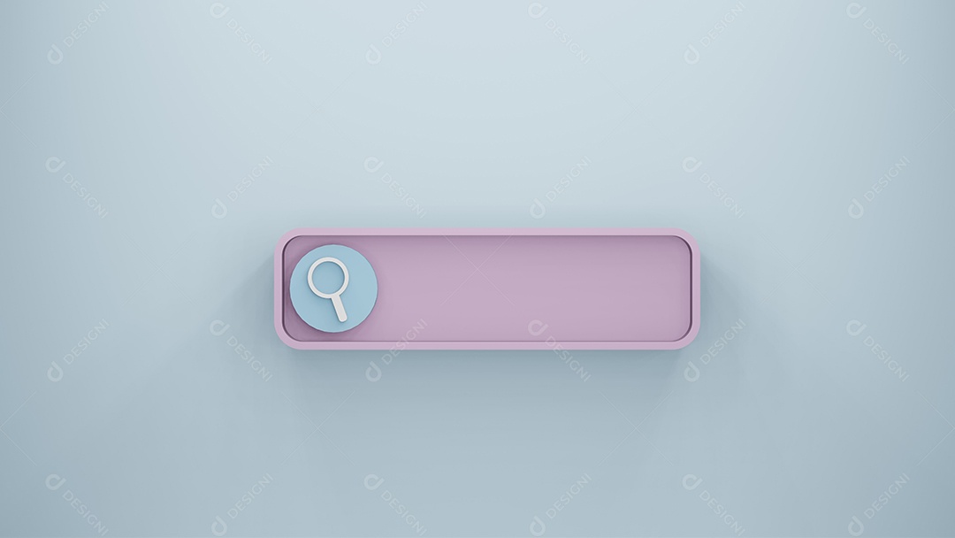 barra de pesquisa ou lupa em renderização 3d em branco