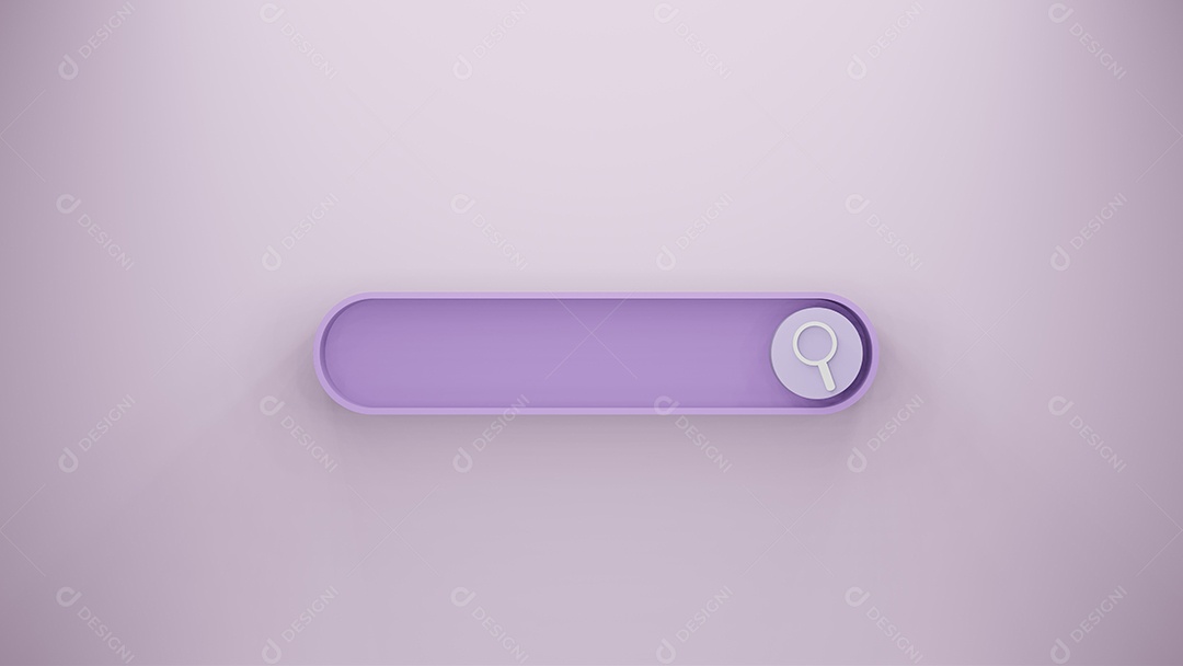 barra de pesquisa ou lupa em renderização 3d em branco
