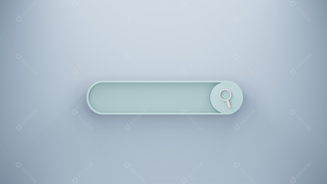 barra de pesquisa ou lupa em renderização 3d em branco