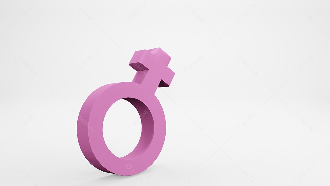 Símbolo Do Gênero Feminino Isolado. renderização em 3D