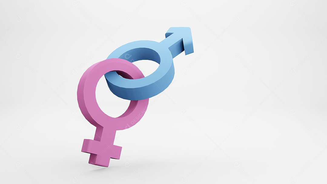 Símbolo Do Gênero Masculino Fêmea Isolado. renderização em 3D