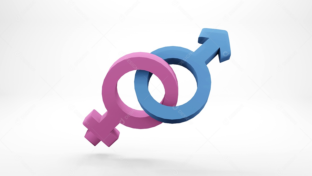 Símbolo Do Gênero Masculino Fêmea Isolado. renderização em 3D