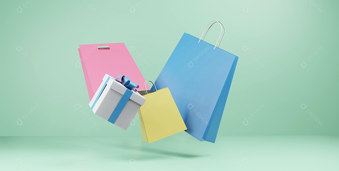 fundo isolado de saco de compras. renderização 3D ilustração 3D