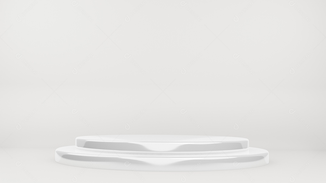 Cena do pódio do palco para a cerimônia de premiação iluminada com holofotes. Conceito de cerimônia de premiação. Cenário de palco. renderização em 3D