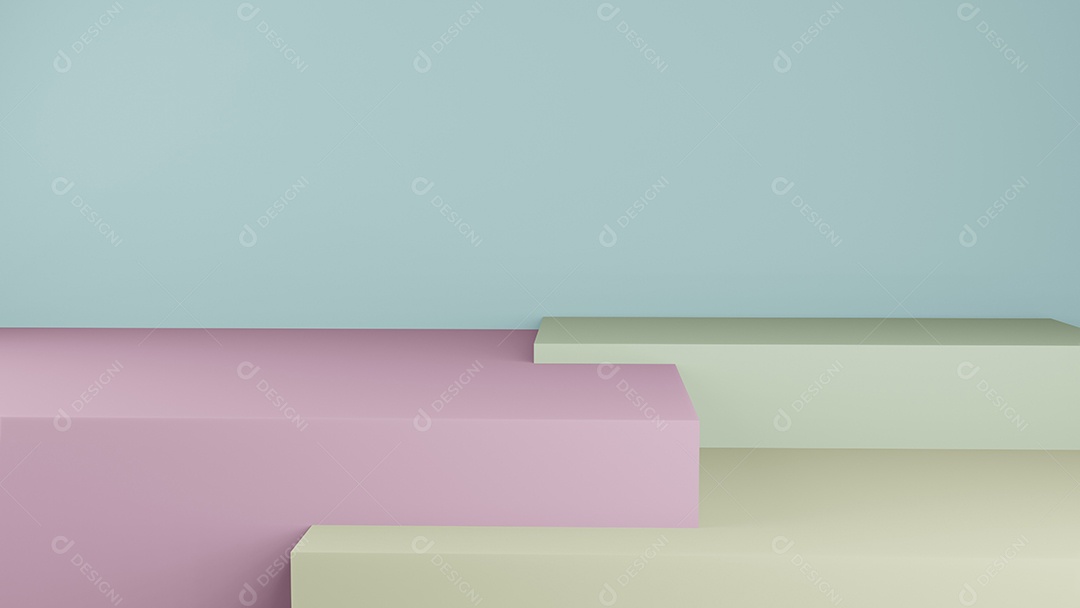 Cenário de palco de pódio de palco passo. renderização em 3D