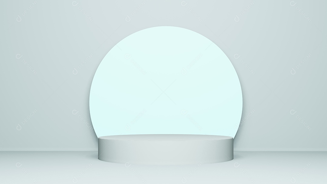 Cenário de palco de pódio de palco com arco árabe. renderização em 3D