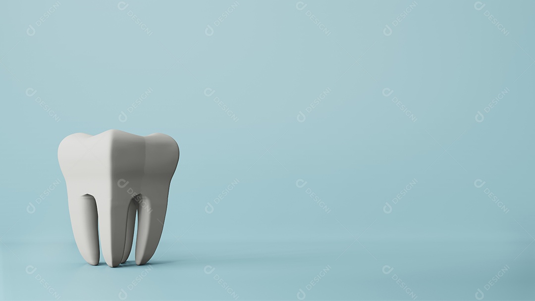 Modelo dentário de dente pré-molar, renderização em 3d