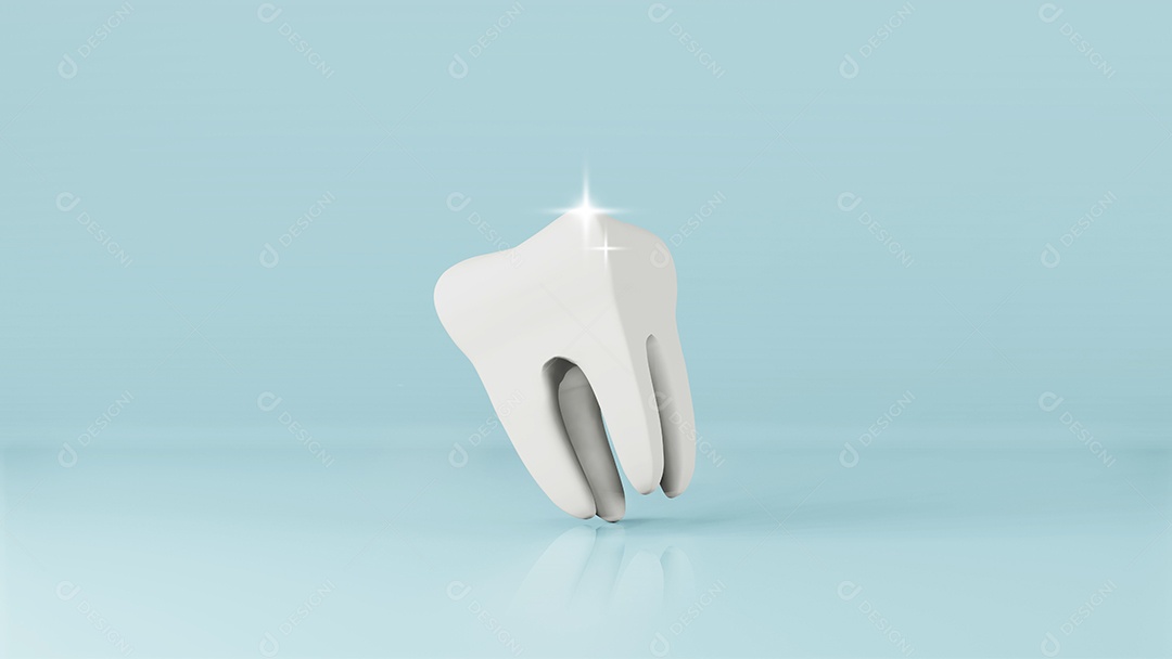 Modelo dentário de dente pré-molar, renderização em 3d