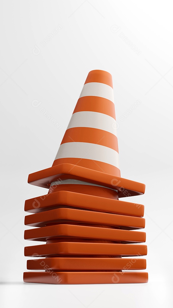 Capacete de segurança de cones de estrada de cones de trânsito renderização em 3d