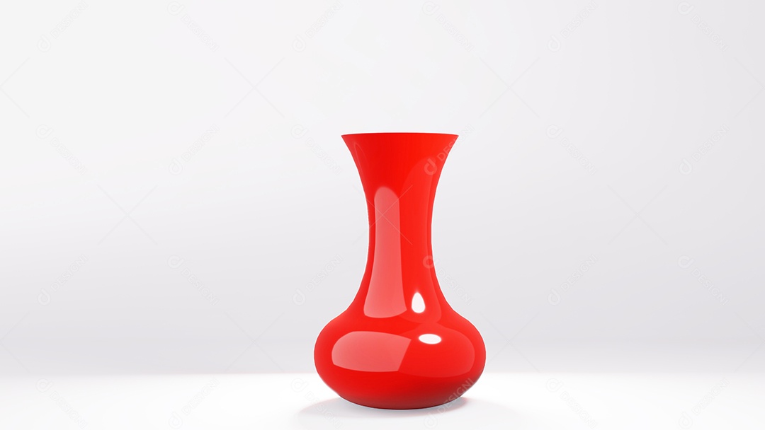 vasos curvos vermelhos renderização 3d