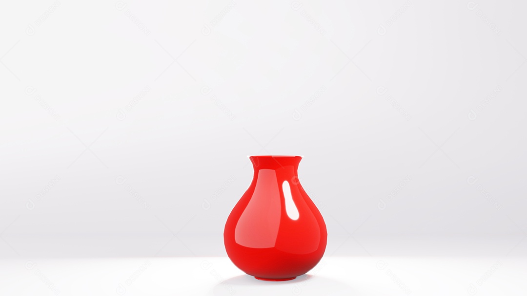 vasos curvos vermelhos renderização 3d