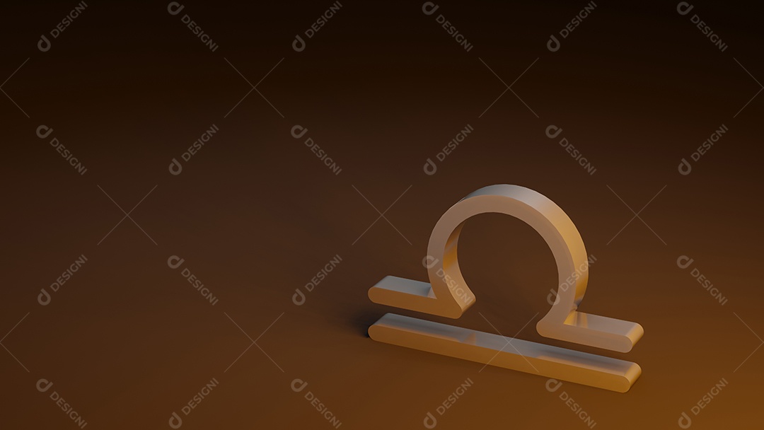 símbolo do zodíaco LIBRA assina renderização em 3D