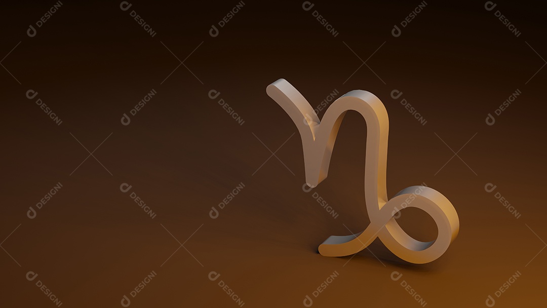 símbolo do zodíaco CAPRICÓRNIO assina renderização em 3D