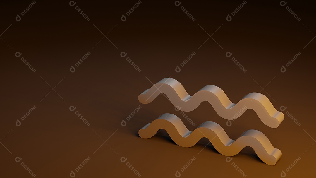 símbolo do zodíaco AQUÁRIO assina renderização em 3D