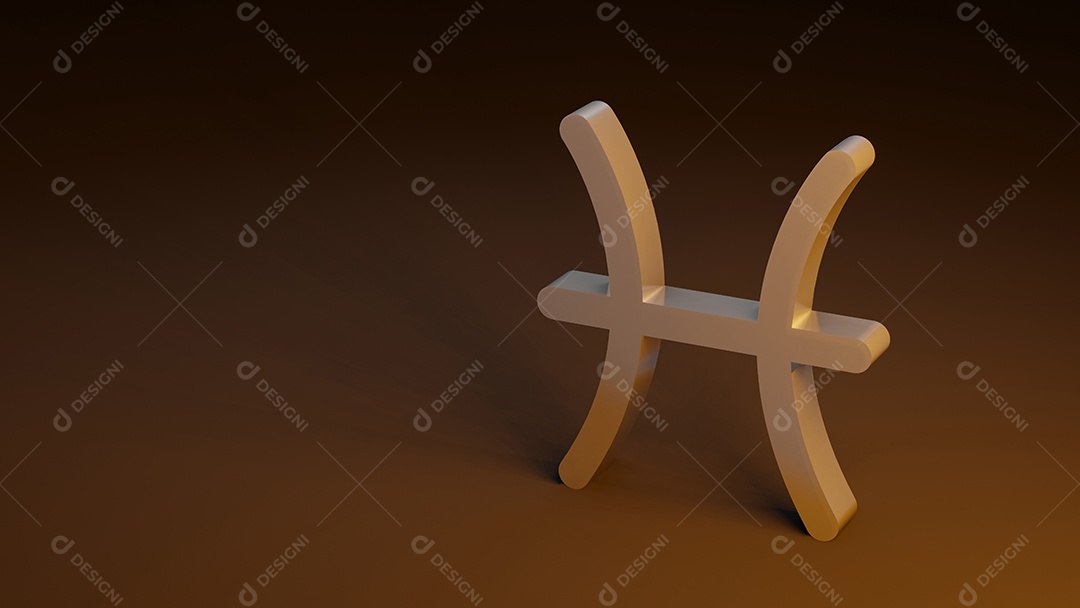 símbolo do zodíaco PEIXES assina renderização em 3D