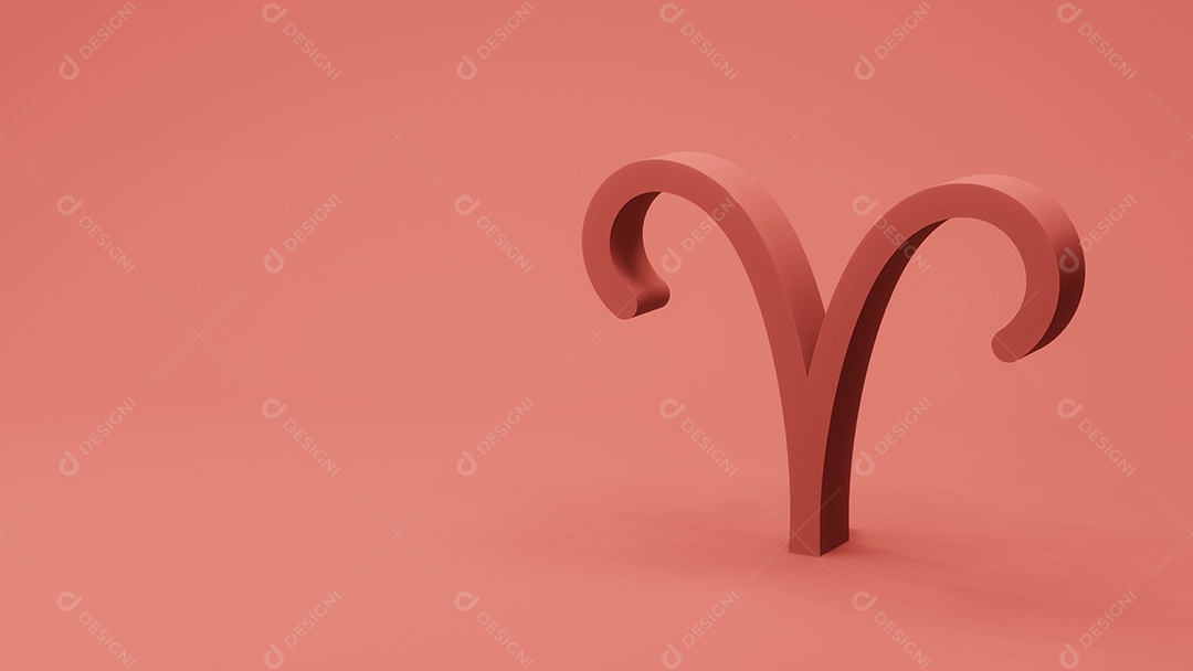 símbolo do zodíaco Áries assina renderização em 3D