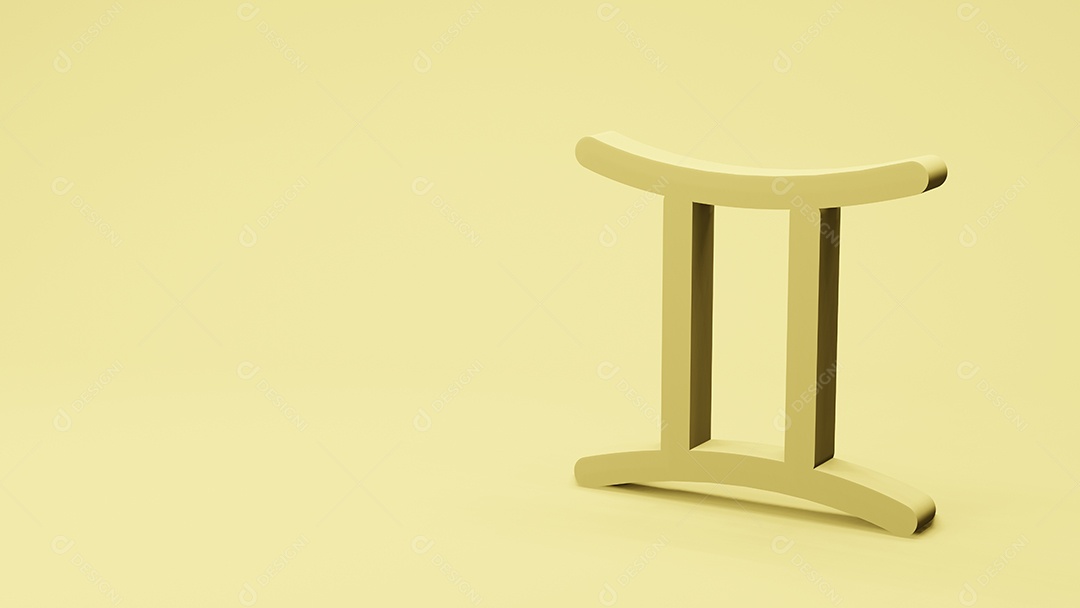 símbolo do zodíaco GÊMEOS assina renderização em 3D