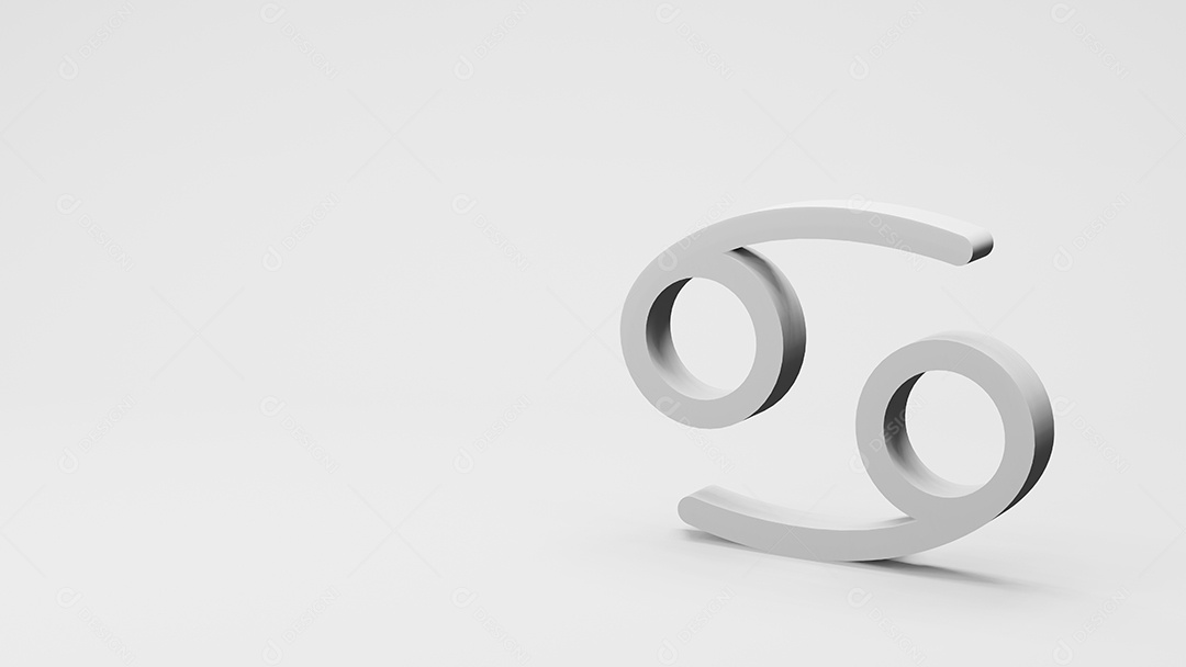 símbolo do zodíaco CÂNCER assina renderização em 3D
