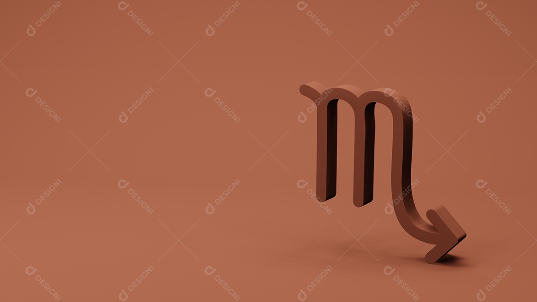 símbolo do zodíaco ESCORPIÃO assina renderização em 3D