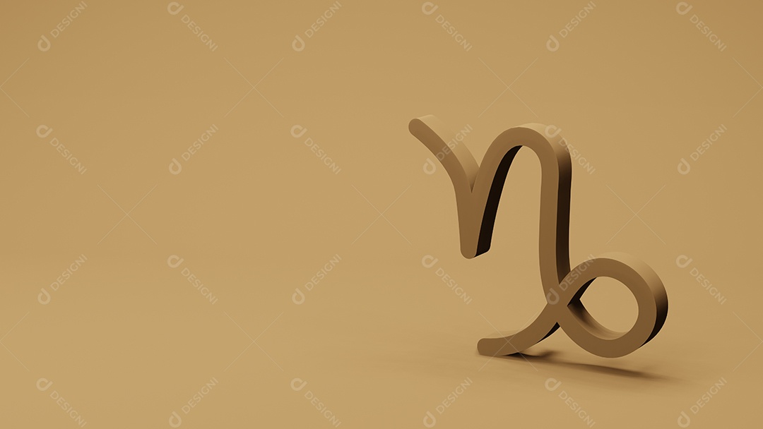 símbolo do zodíaco CAPRICÓRNIO assina renderização em 3D
