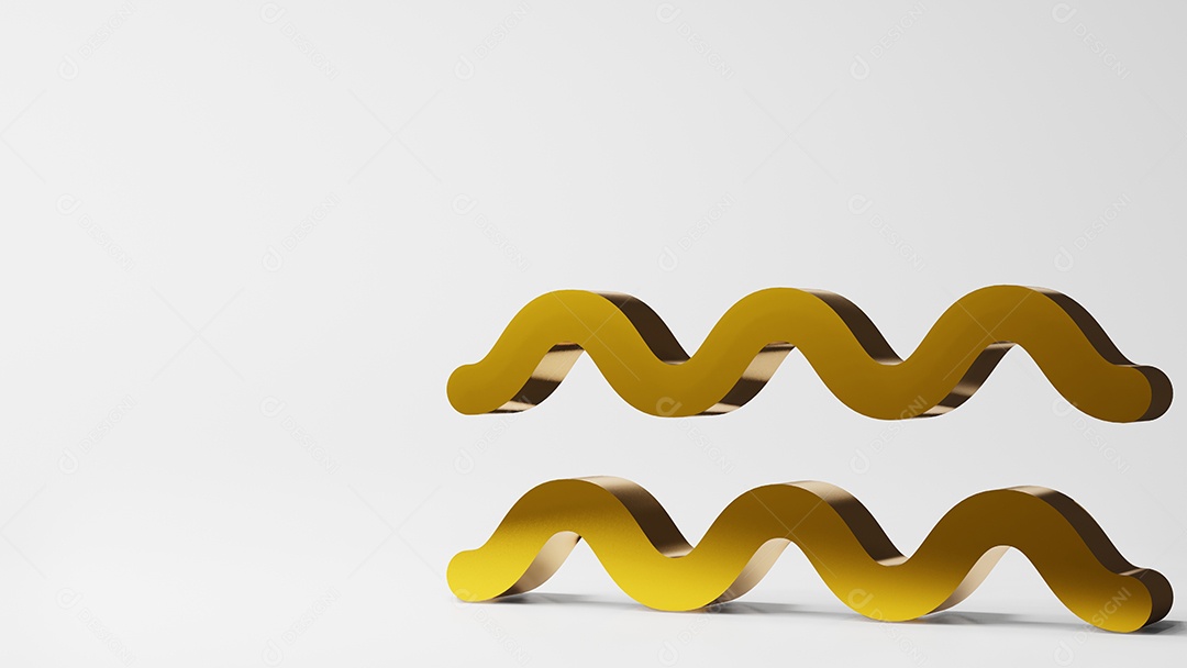 símbolo do zodíaco CAPRICÓRNIO assina ouro no fundo branco renderização em 3D