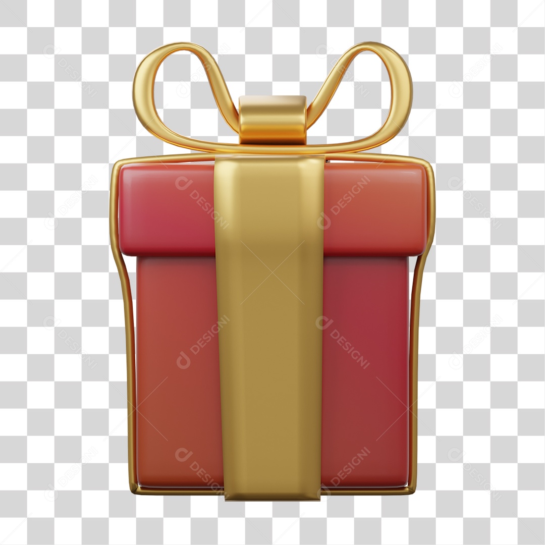 Caixa de Presente com Laço PNG Transparente