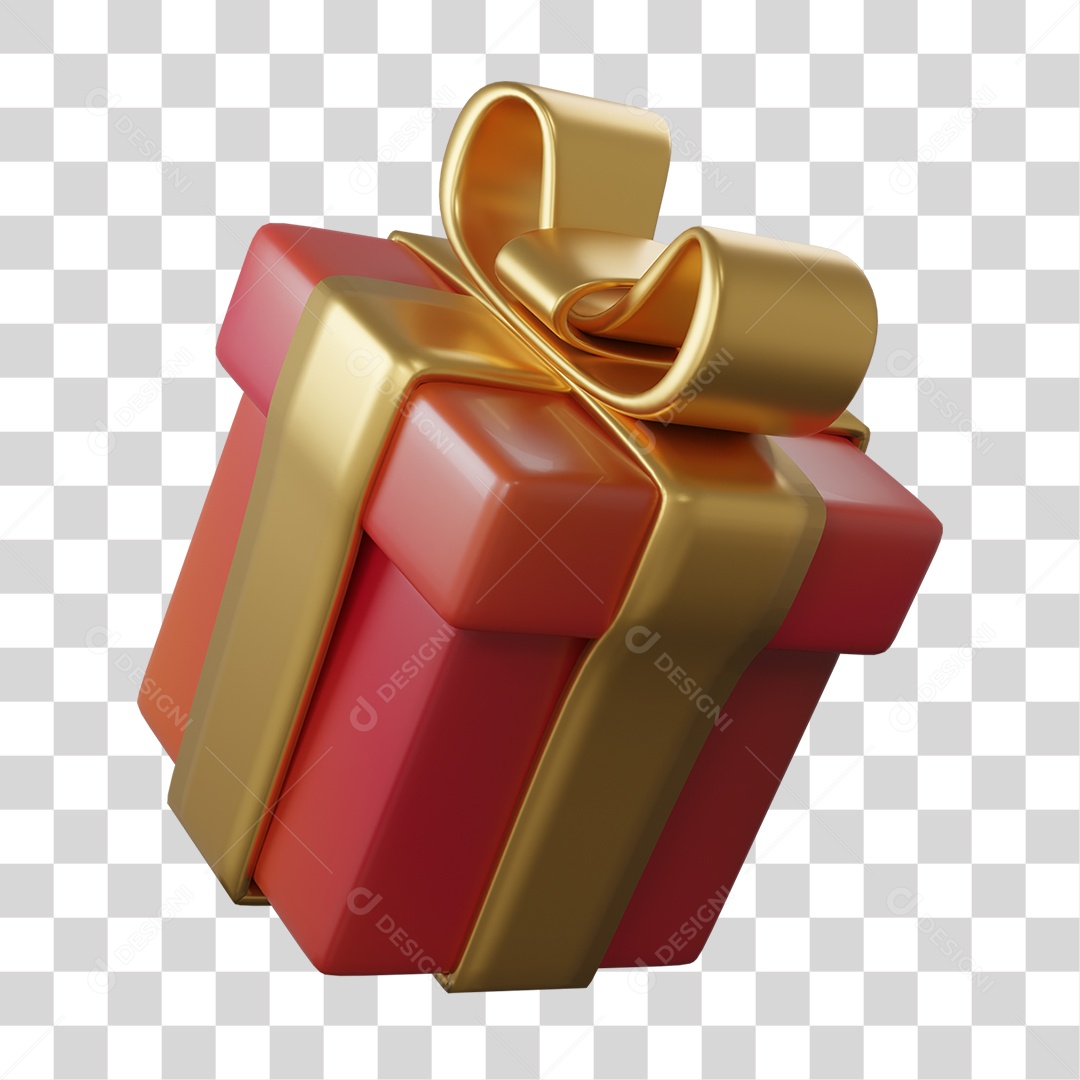 Caixa de Presente com Laço PNG Transparente