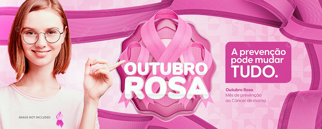 October Pink Commemorative Date Breast Cancer Prevention Social Media Editable PSD