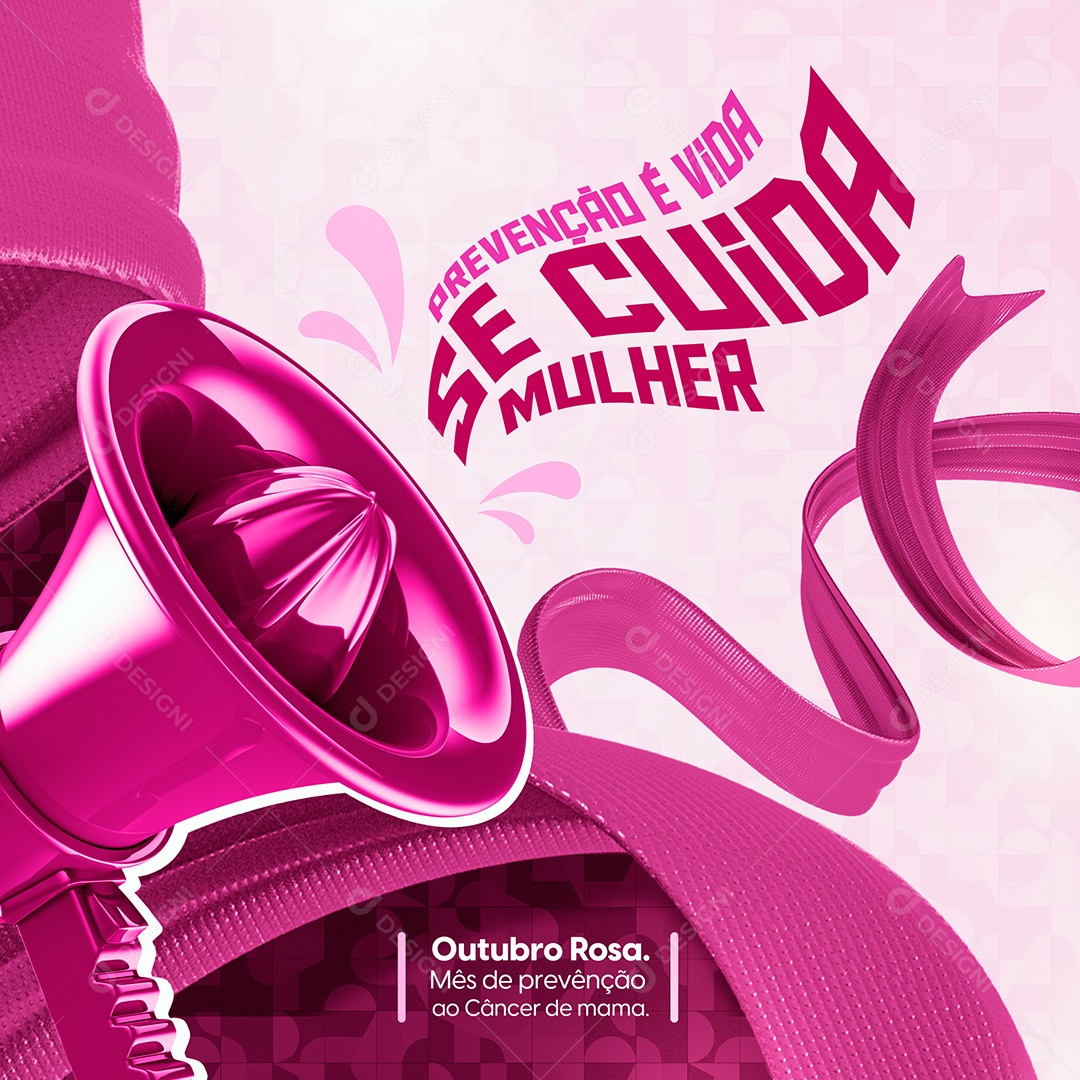 Outubro Rosa Data Comemorativa Prevenção Ao Câncer De Mama Social Media PSD Editável