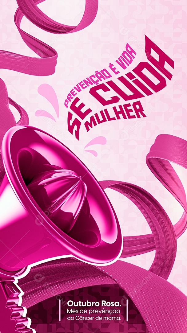 Prevenção é Vida Se Cuida Mulher Outubro Rosa Prevenção Ao Câncer De Mama Social Media PSD Editável