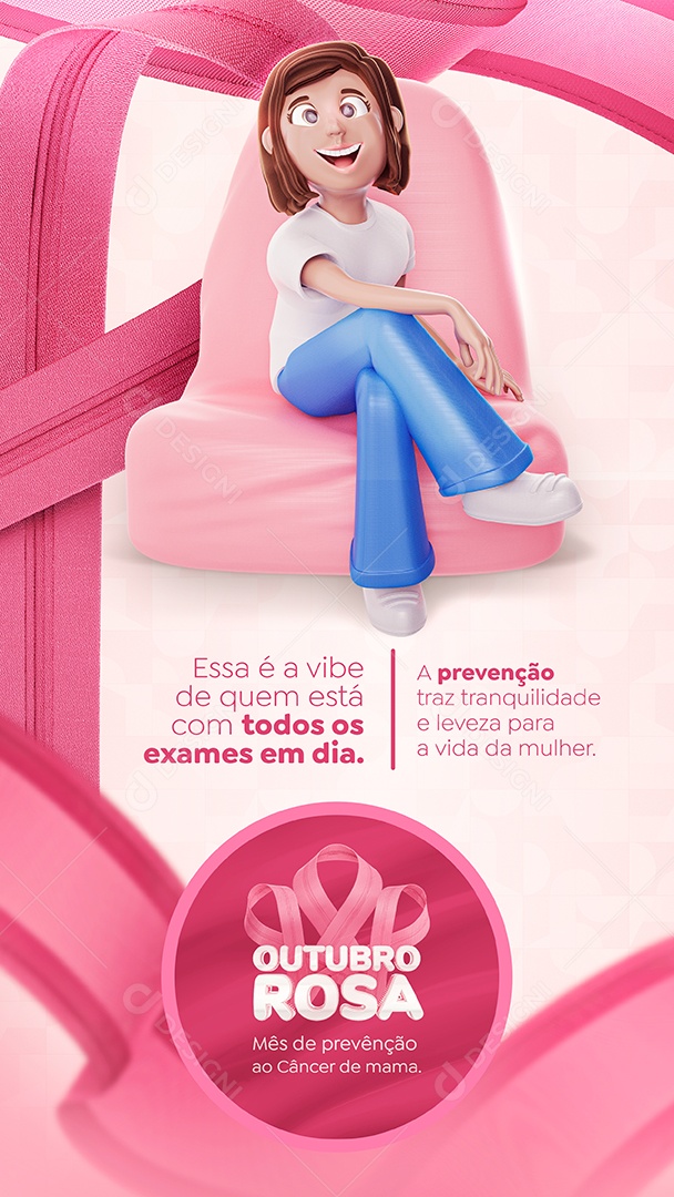 Prevenção é Vida Se Cuida Mulher Outubro Rosa Prevenção Ao Câncer De Mama Social Media PSD Editável