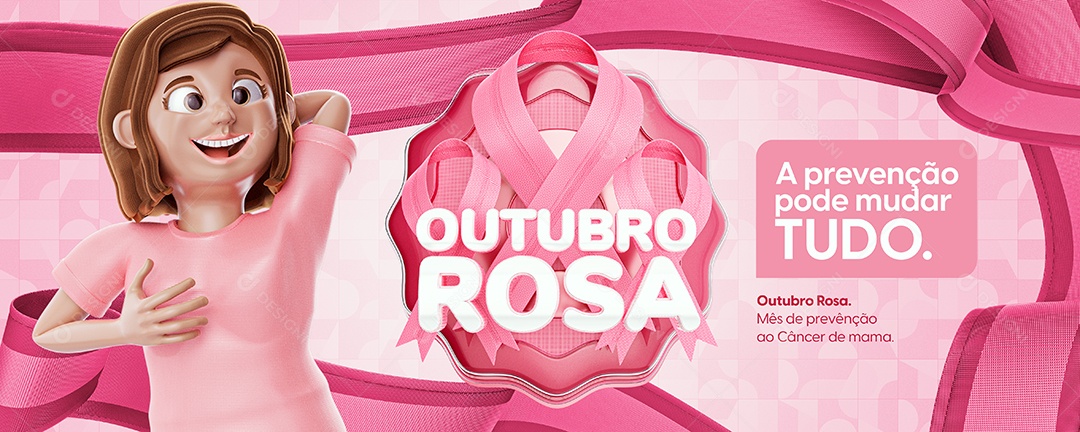 Prevenção é Vida Se Cuida Mulher Outubro Rosa Prevenção Ao Câncer De Mama Social Media PSD Editável