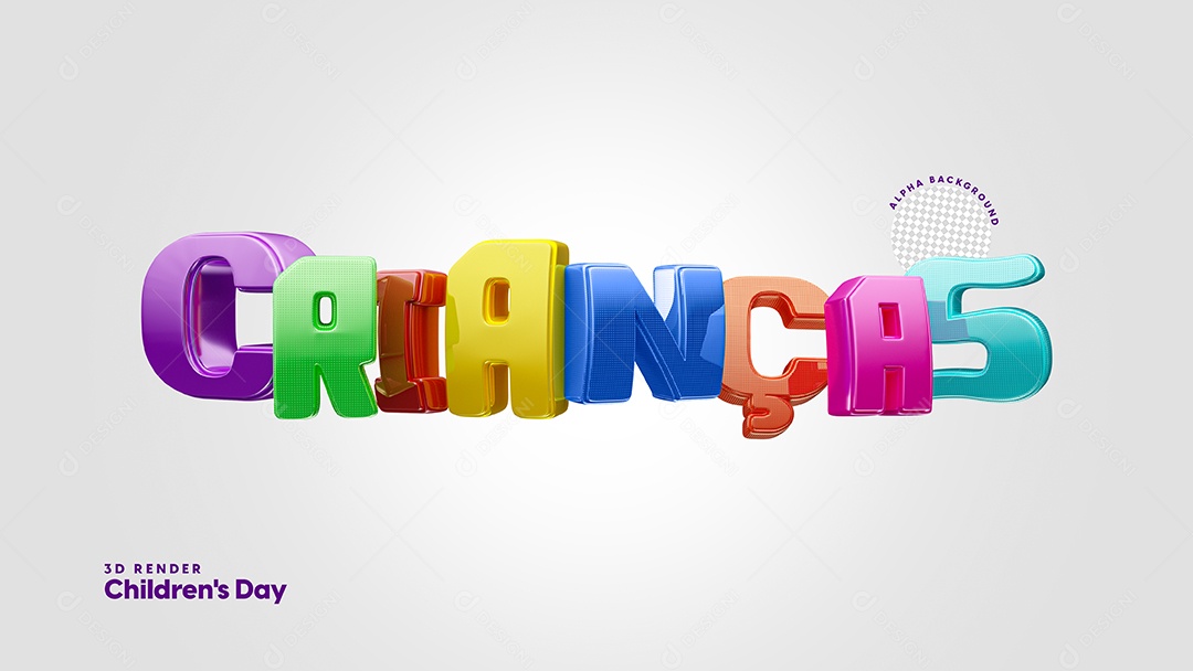Textos 3D Para Composição Dia Das Crianças Data Comemorativa PSD