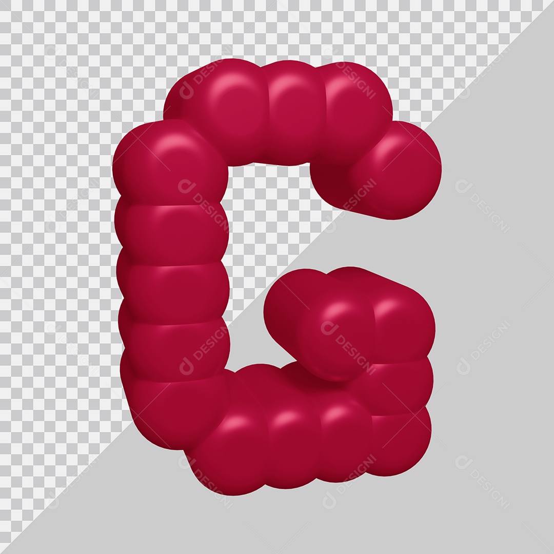 letra G Vermelha 3D Texturizadas Para composição PSD