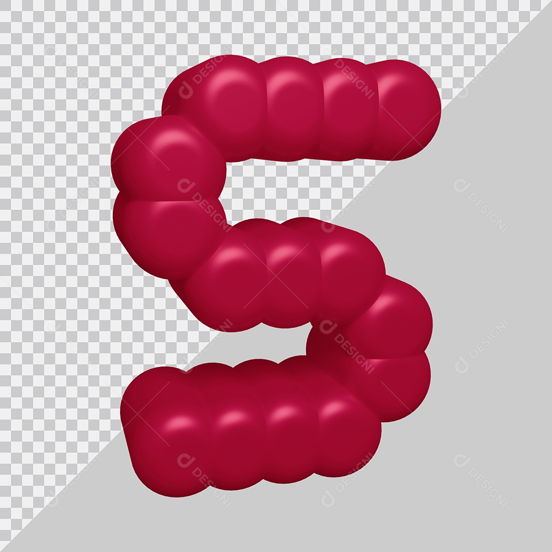 letra S Vermelha 3D Texturizadas Para composição PSD