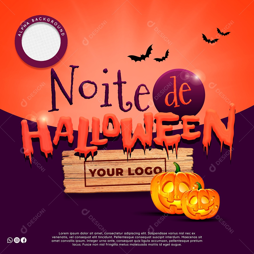 Social Media Noite de Halloween Data Comemorativa PSD Editável