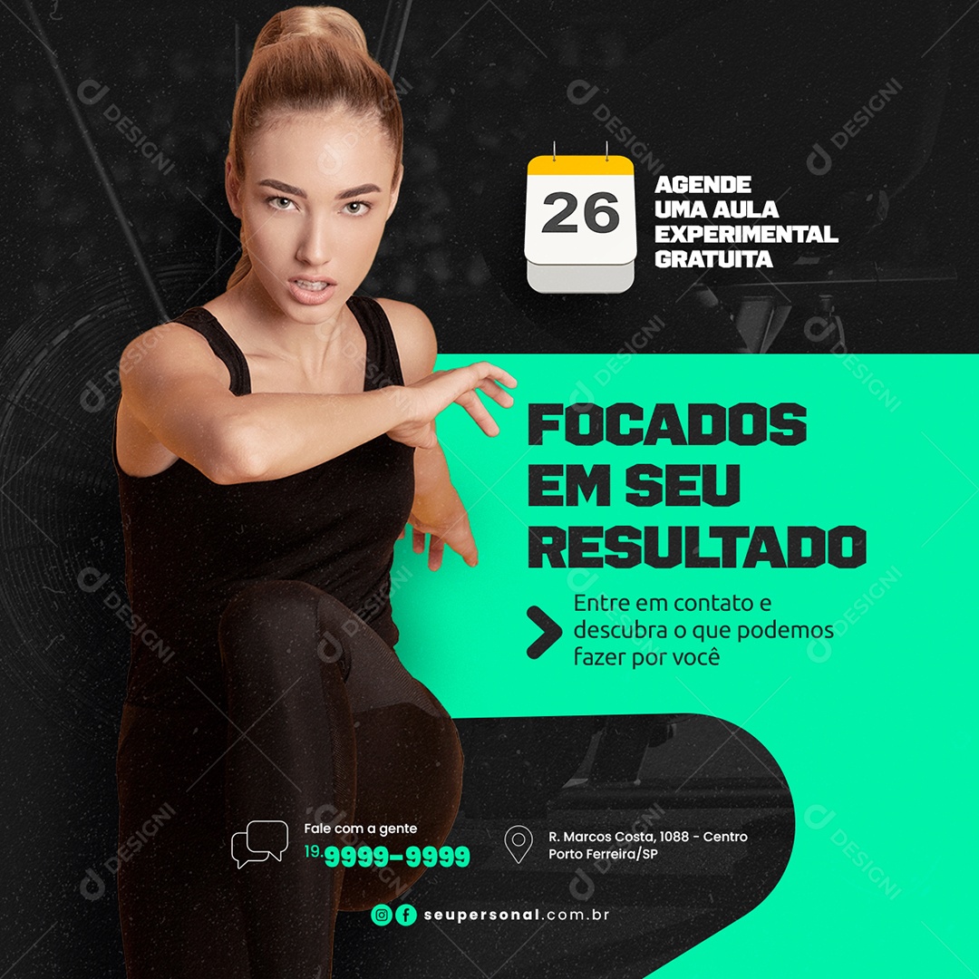 Focados em seu resultado Personal Trainer Social Media PSD Editável
