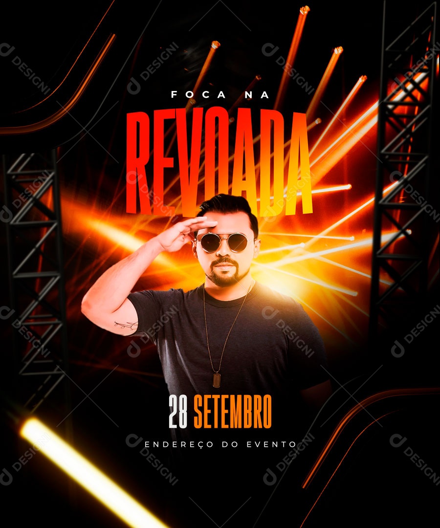 Flyer Foca Na Revoada Shows Social Media PSD Editável