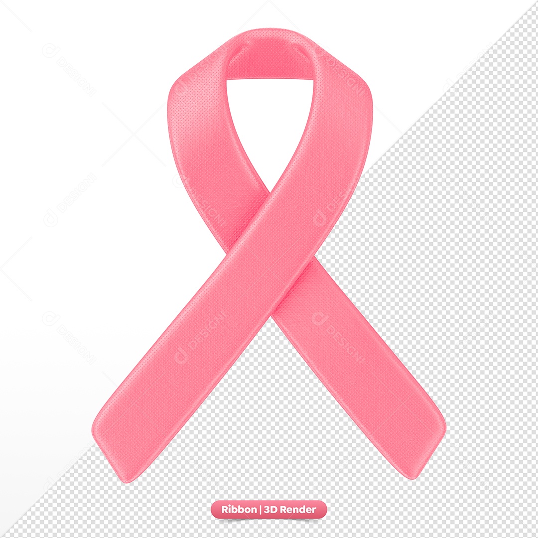 Laço Rosa 3D Elemento para Composição PSD