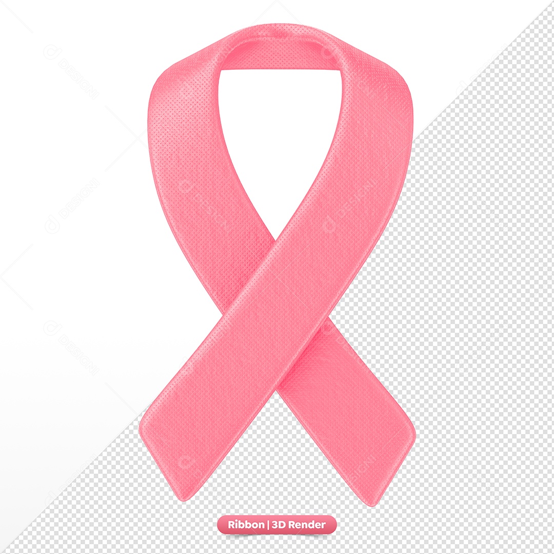 Laço Rosa 3D Elemento para Composição PSD
