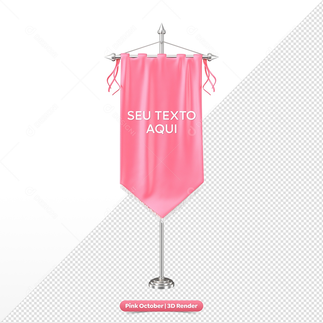 Mockup 3D Outubro Rosa PSD Editável