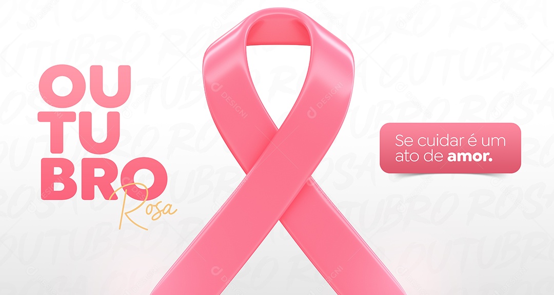 Banner Se cuidar é um ato de amor Outubro Rosa Social Media PSD Editável