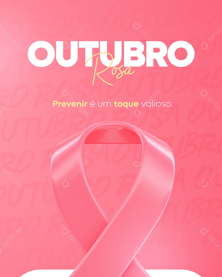 Prevenir é um toque valioso Outubro Rosa Social Media PSD Editável