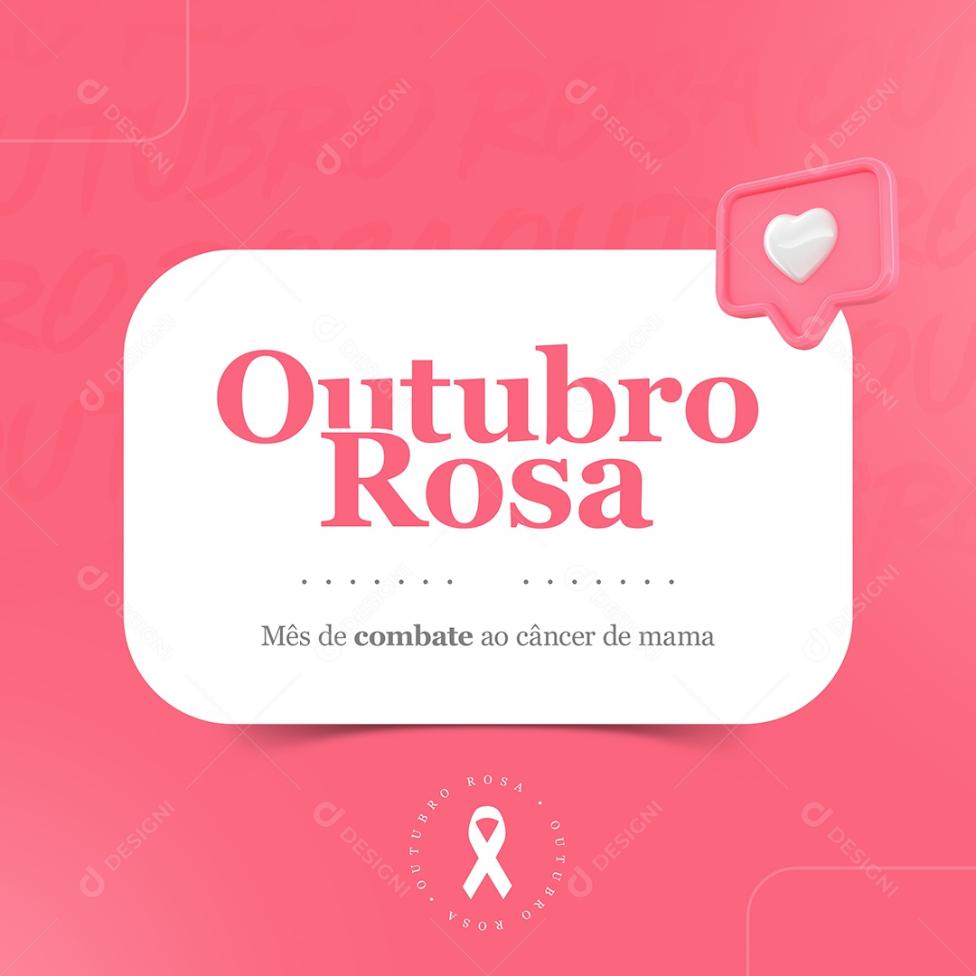 Mês de combate ao Câncer de mama Outubro Rosa Social Media PSD Editável