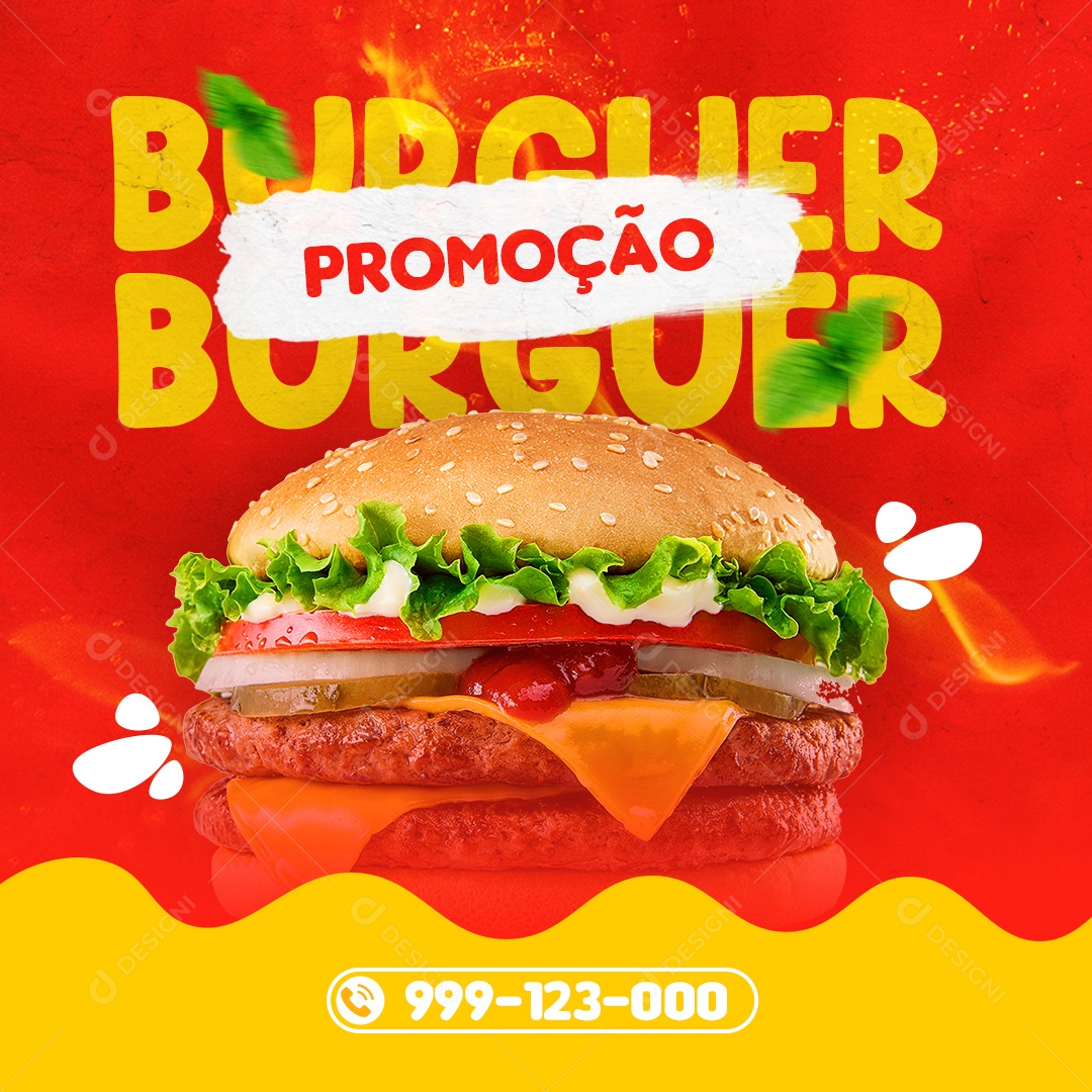 Social Media Hamburgueria Promoção Burguer PSD Editável