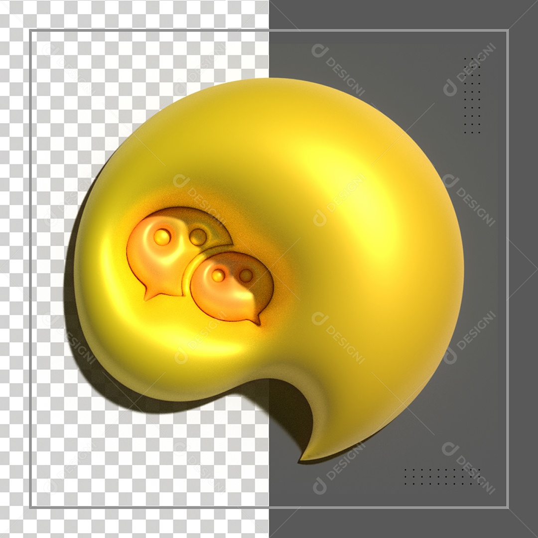 Ícone 3D Line Elemento Dourado Para Composição PSD