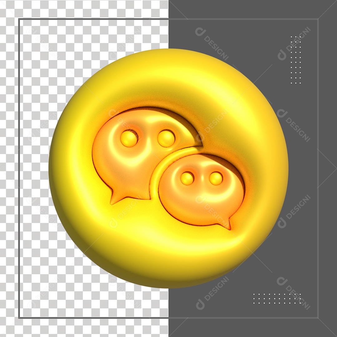 Ícone 3D Line Elemento Dourado Para Composição PSD