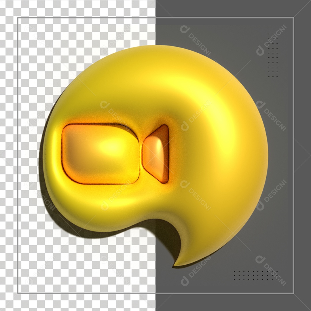 Ícone 3D Zoom Dourado Elemento Para Composição PSD